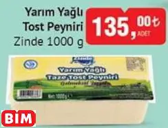 ZİNDE  YARIM YAĞLI TOST PEYNİRİ